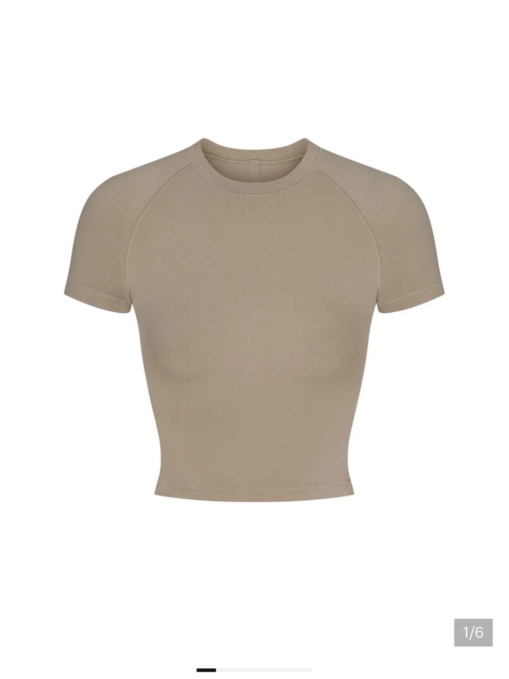 SKIMS, New Vintage Cropped Raglan Top, Taupe, large